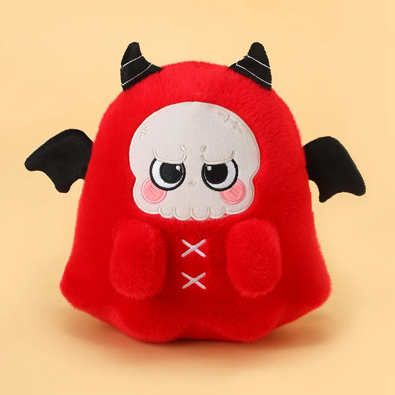 (rojo, 25 Cm) Lindo Peluche De Demonio Calavera De Dibujos Animados