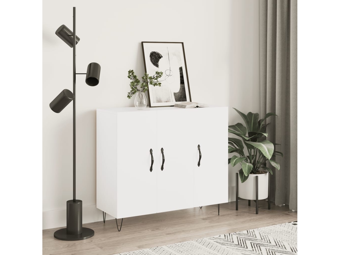 Aparador De Madera De Ingeniería Blanco 90x34x80 Cm
