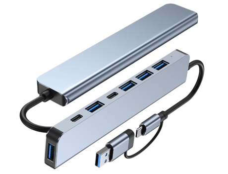 Adaptador multipuerto USB C Hub para diseño de computadora portátil y compacto para viajar y trabajar fácilmente desde casa Puertos USB ampliados G...