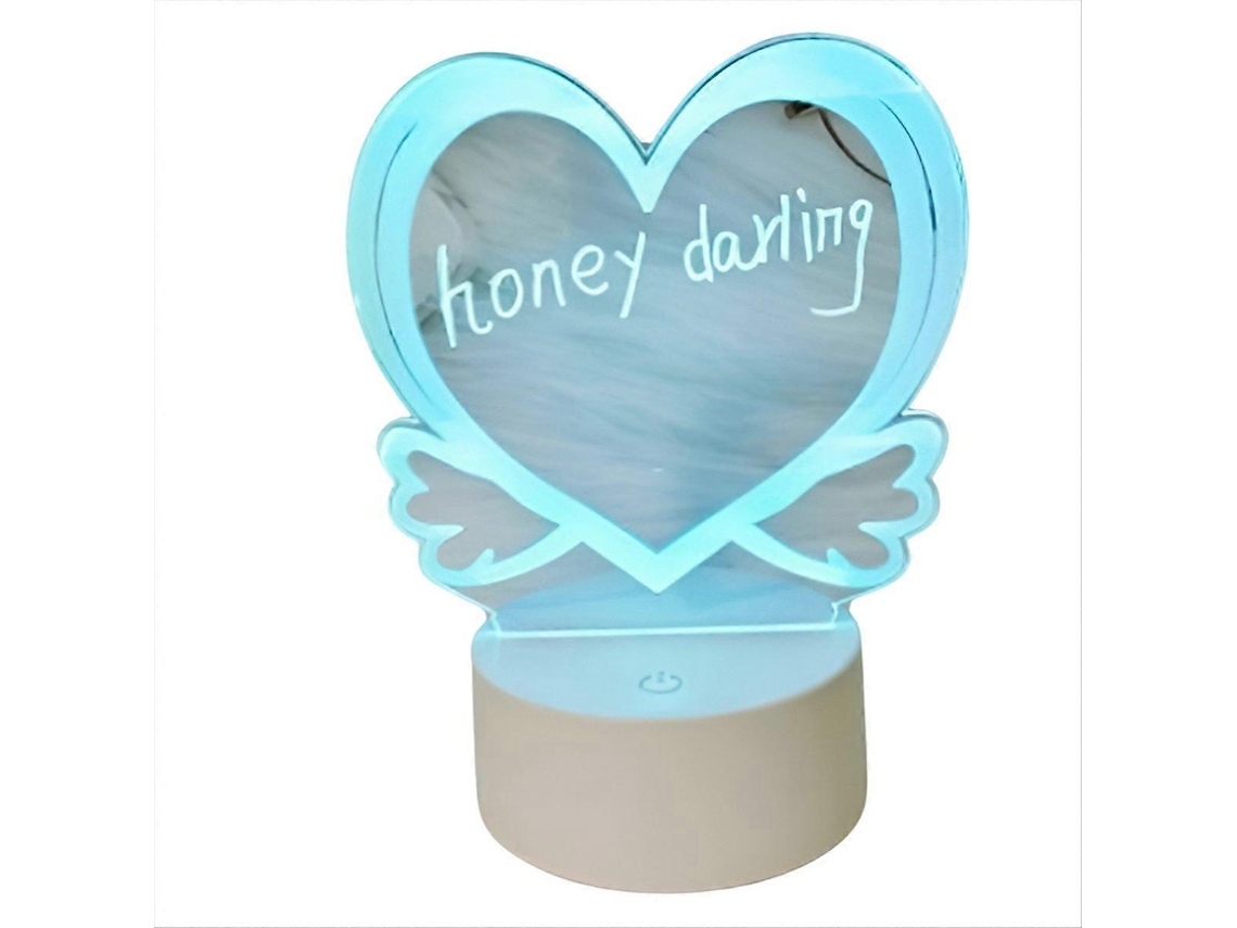 Luz nocturna LED transparente, luz nocturna USB, escritura borrable, Rosewell Heart