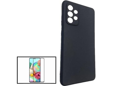 Carcasa + Protector Samsung Galaxy A72 PHONECARE Silicona Liquida Negro