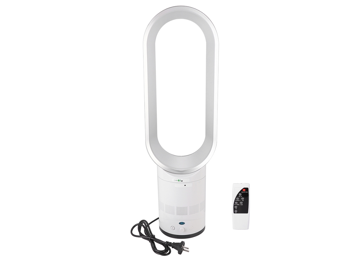 Ventilador de mesa portátil sin aspas plateado