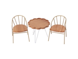 Juego De Mesa Y Sillas De Madera En Miniatura Para Casa De Muñecas O Jardín, Escala 1:12