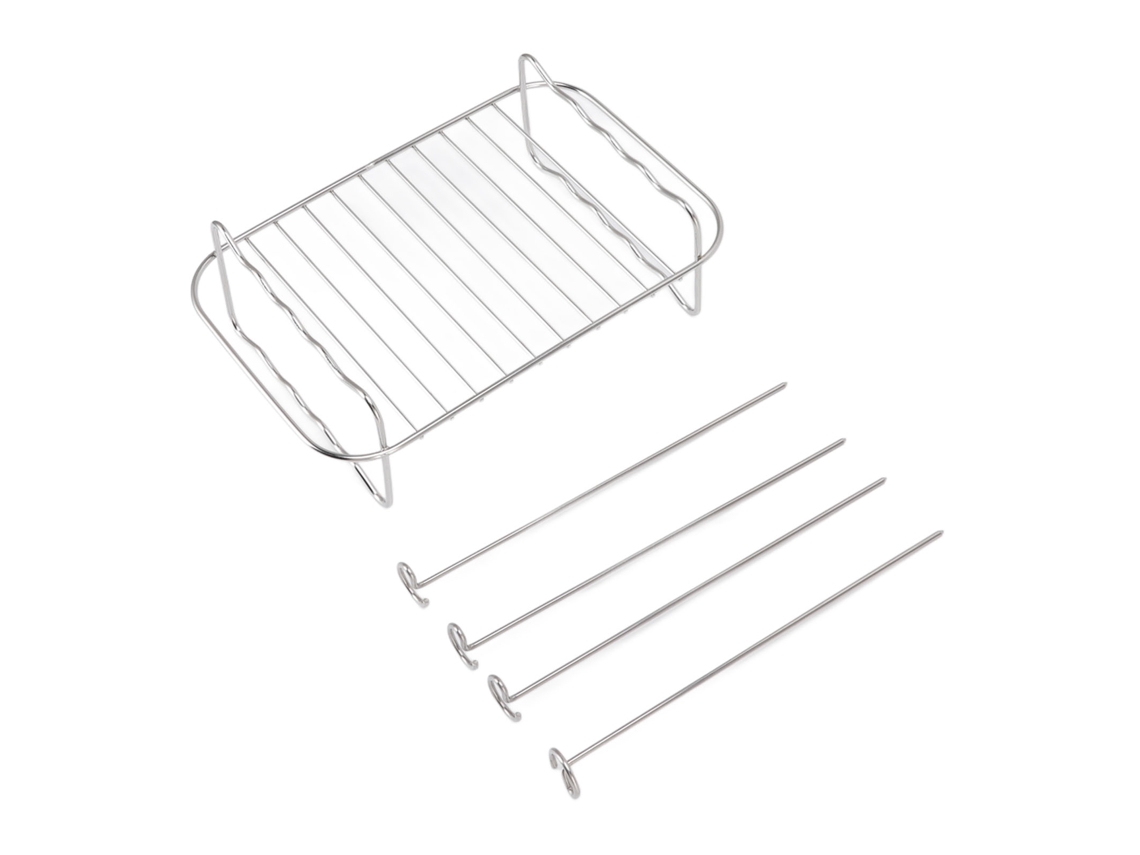 Rejilla De Acero Inoxidable De Doble Capa Para Freidora Ninja Food De 8 Cuartos De Galón, Con Cesta Doble Y Brochetas.