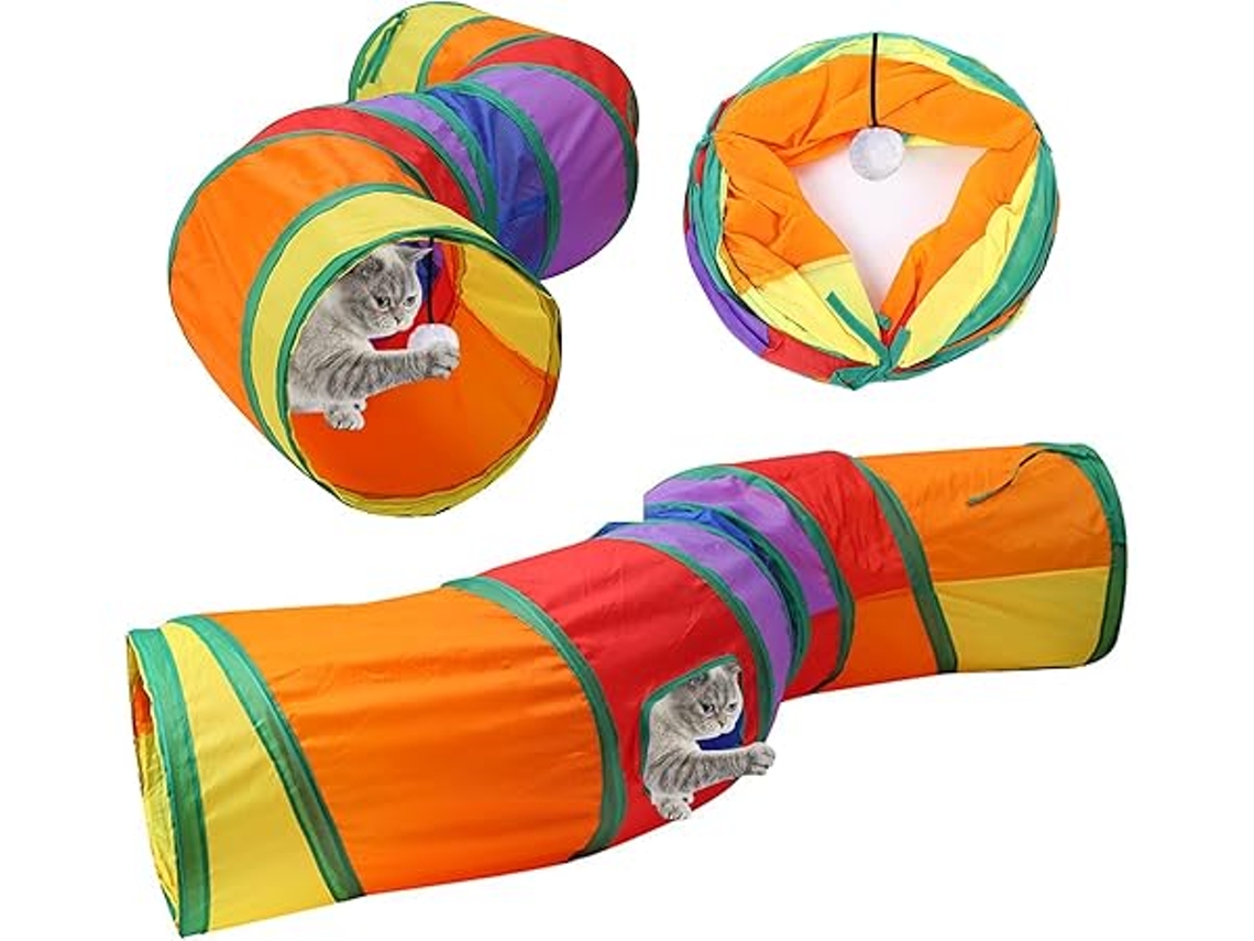 Túnel De Juegos De Doble Cara Para Gatos De Interior, Apto Para Gatitos, Plegable, De Diseño Ergonómico, Perfecto Para El Uso Diario.
