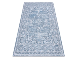 Alfombra de Cuerda Sisal Loft 21213 Ornamento Azul / Plateado / Marfil (140 x 200 cm)