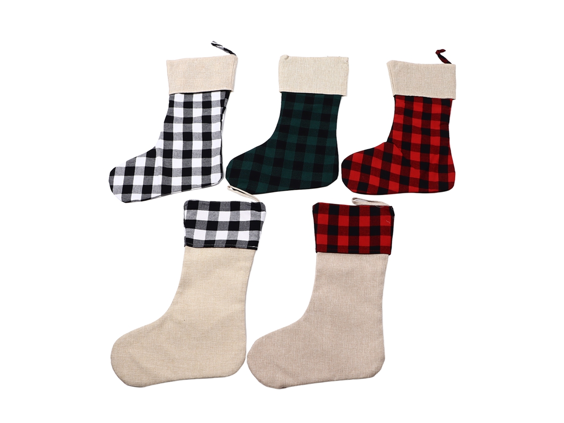 Juego de 5 calcetines navideños decorativos para árbol, chimenea y escaleras.