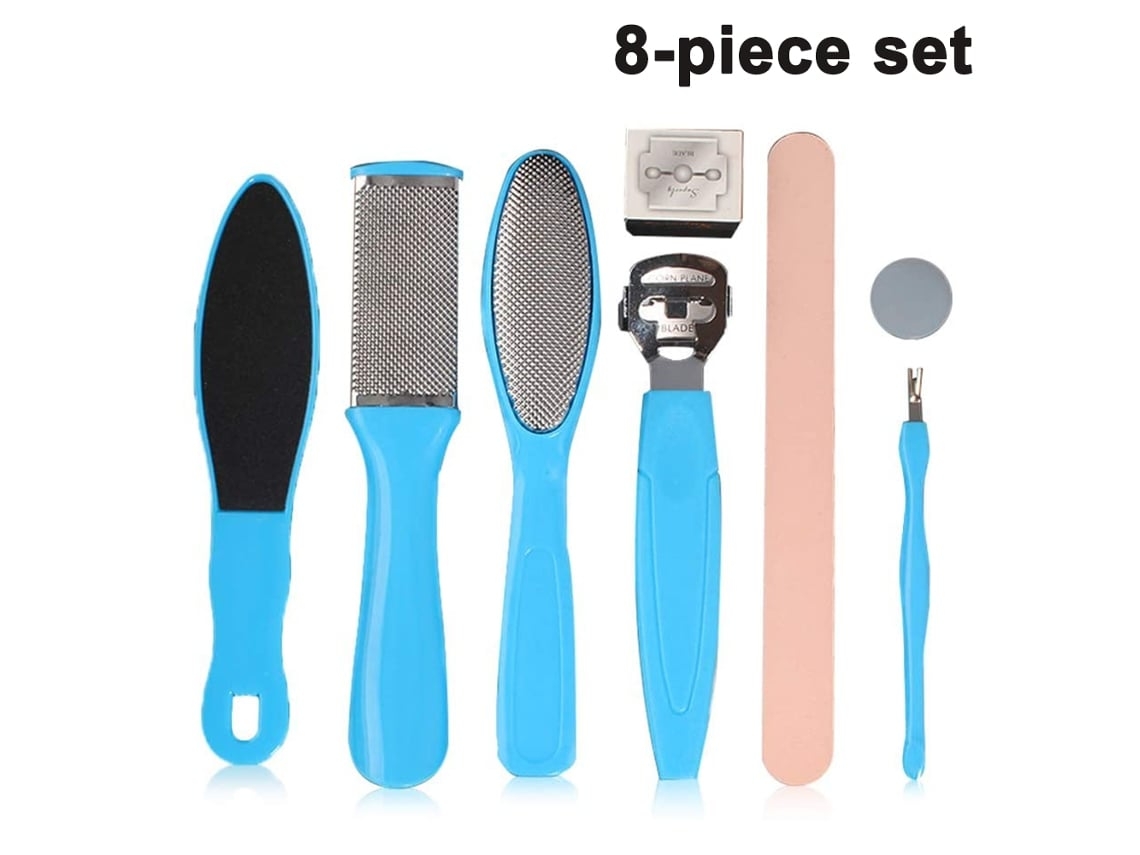Conjunto de 8 piezas superpuestas decoradas en azul. Instrucciones de cuidado*.