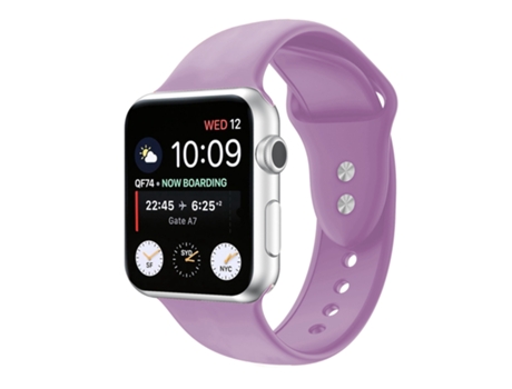 Correa de Reloj de Silicona de Doble Clavo para Apple Watch Series 9, 8 y 7 41mm / SE 3 y SE 2 y 6 y SE y 5 y 4 40 mm / 3 y 2 y 1 38 mm (Lavanda)