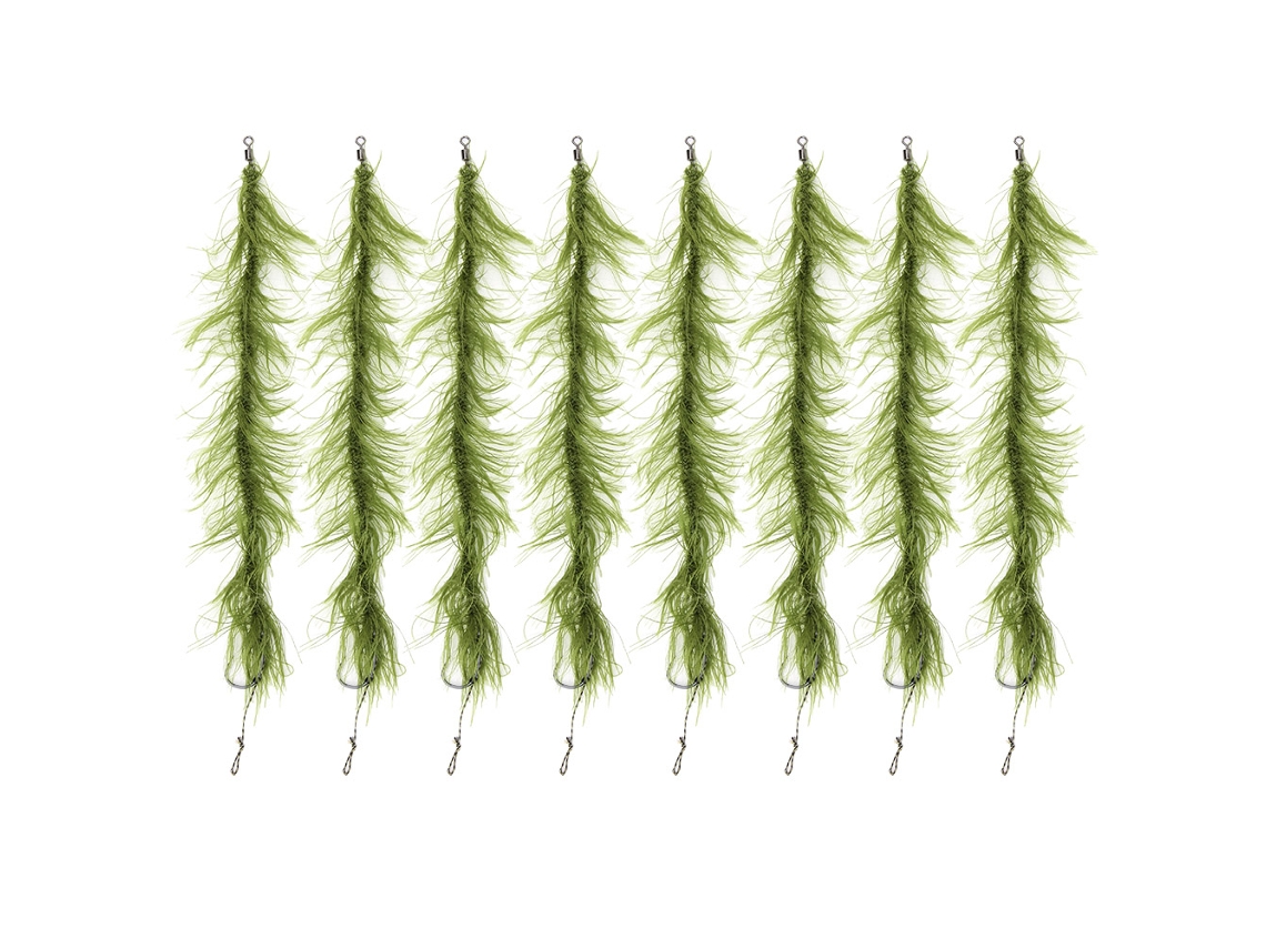 2026rebe-8pcs Anclas Para Pesca De Carpa Con Cabello Atado, Línea Verde De Hierba, Anclas Con Punta 2