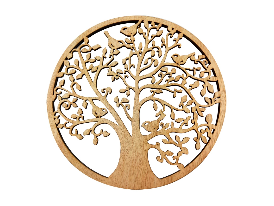 Colgante Árbol de la Vida Dorado de Madera 30*1*30cm Colgante
