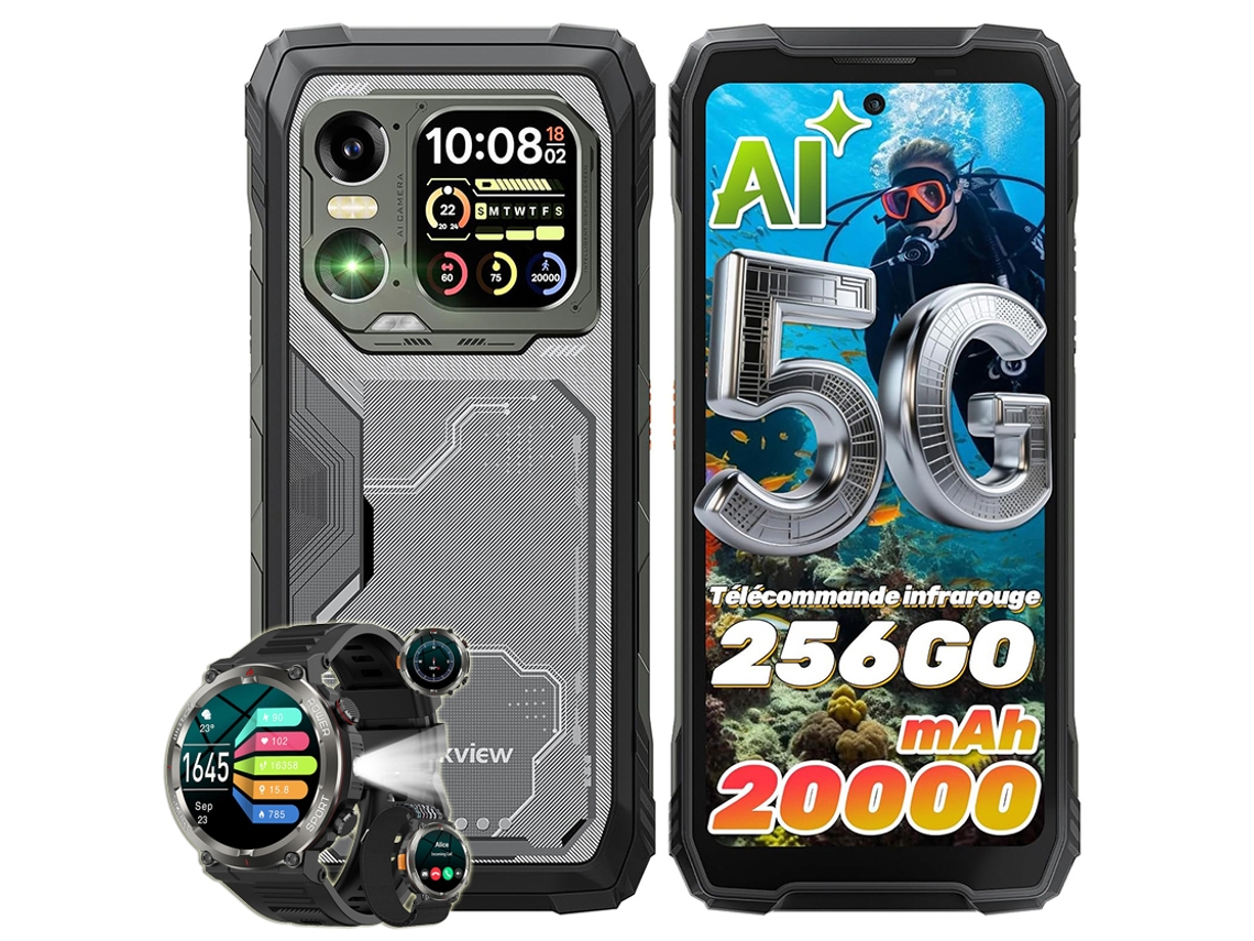 Smartphone 5g Blackview Xplore 1 + W50pro (6.78'' - 36 GB - 256 GB - 20000 mAh - Negro)