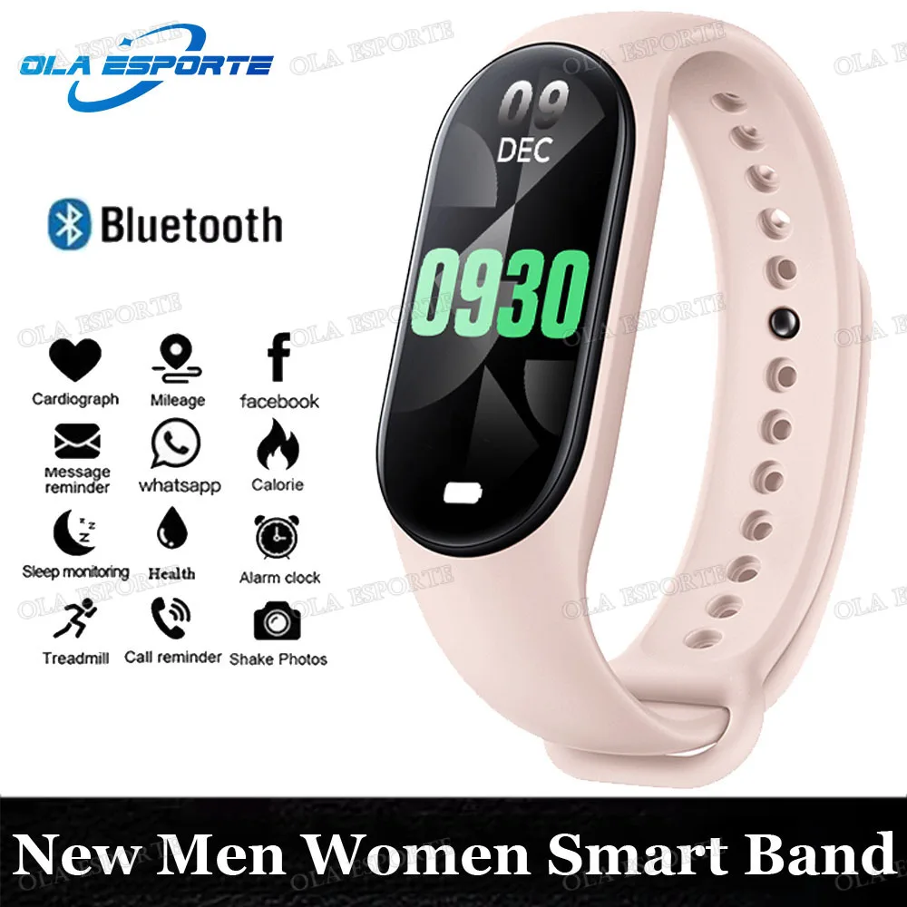 Pulsera Inteligente Rosa Con Monitor De Actividad Física, Presión Arterial Y Frecuencia Cardíaca Para Android E Ios Hw12