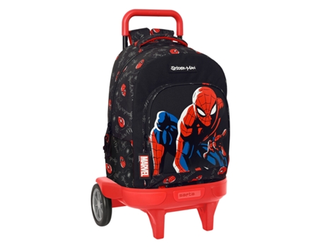 Mochila Escolar Con Ruedas Spiderman Hero Black 33 x 45 x 22 cm