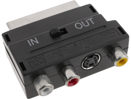 Adaptador BEMATIK TV06100 (3xRCA-H y SVHS/SCART-M)