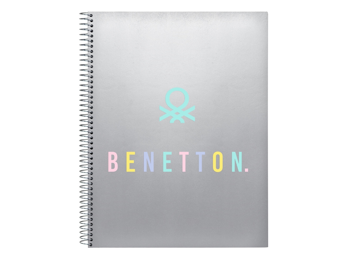 Libreta BENETTON Silver Plateado A4 120 Hojas