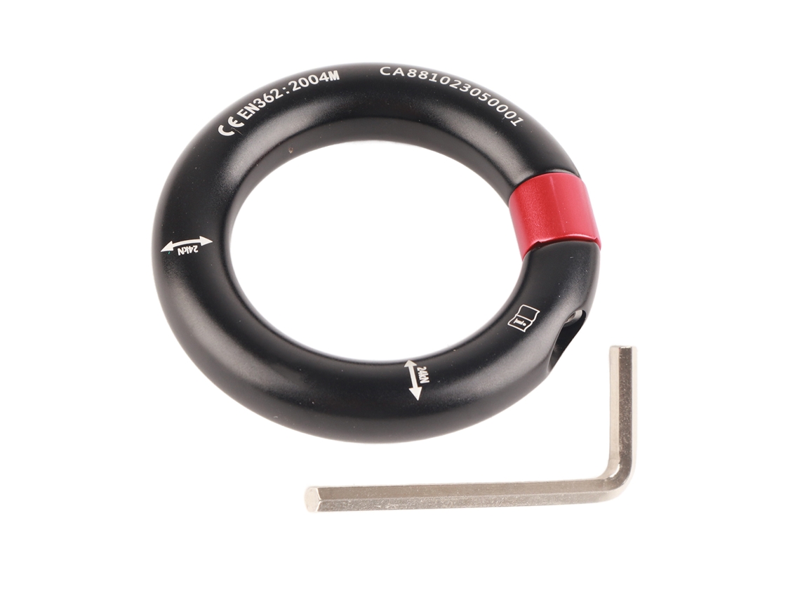 Anillo De Rápel De 12 Mm Con Conexión Desmontable Para Escalada En Roca, Rescate Y Equipo De Seguridad Para Arboristas - Negro