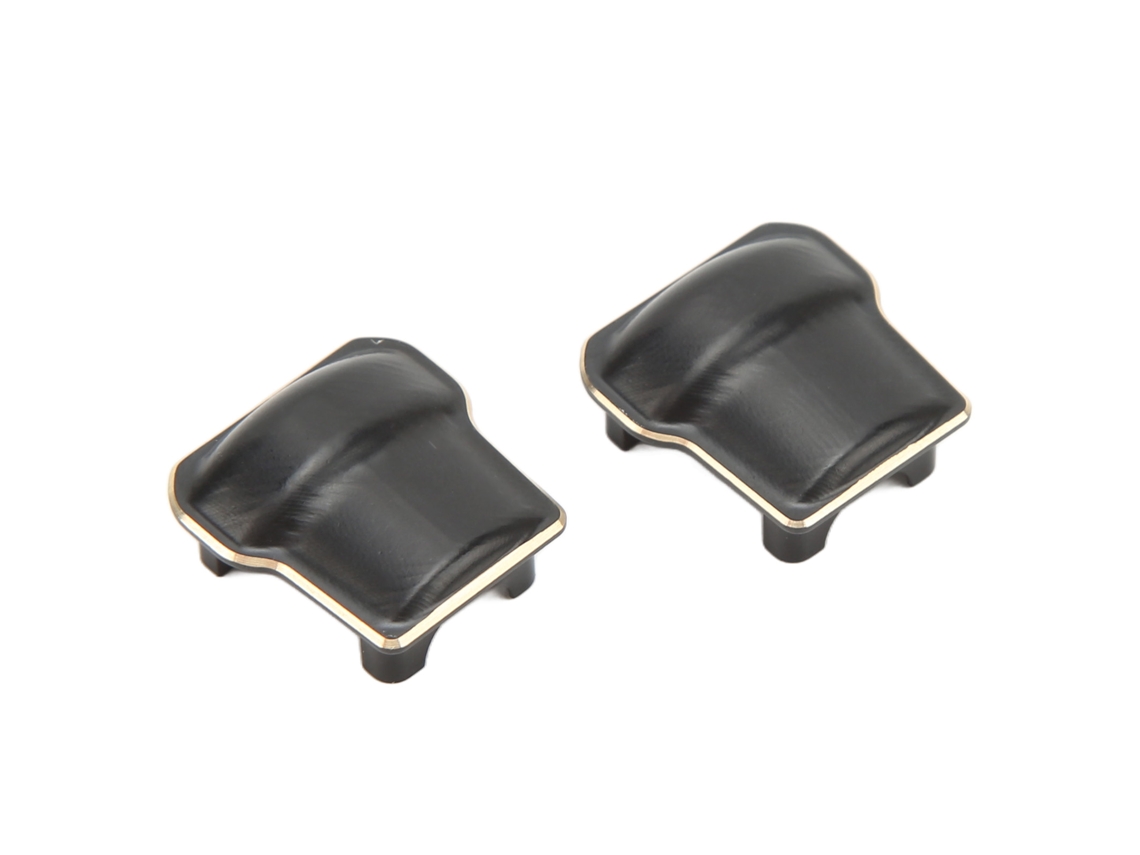 2pcs Tapa De Caja De Engranaje De Latón Negro Antirrobo Resistente Al Desgaste Delantero Y Trasero Para Traxxas Trx4m 1/18