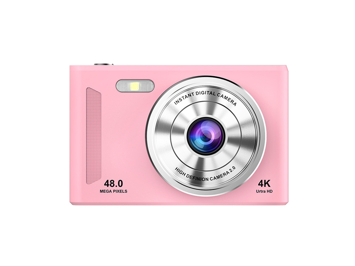 Cámara compacta antivibración de 48 MP para niñas adolescentes, color rosa