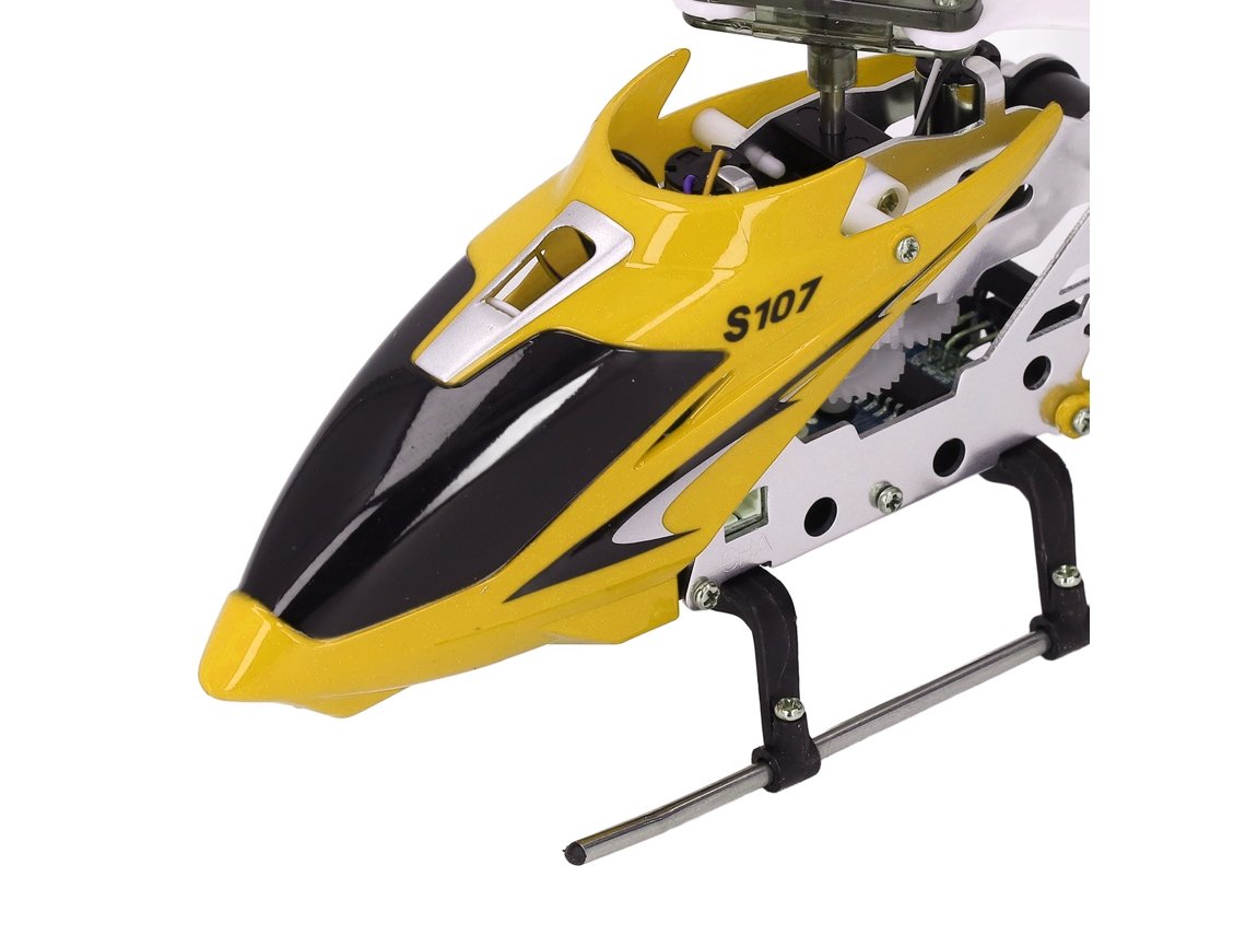Helicóptero Teledirigido De 3 Canales Con Alcance De 10 M, Modelo Eléctrico De Juguete S107g, Color Amarillo.