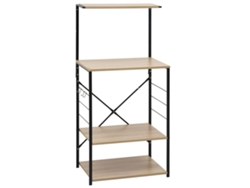 Mueble para microondas en madera de roble y negro - MAISON EXCLUSIVE