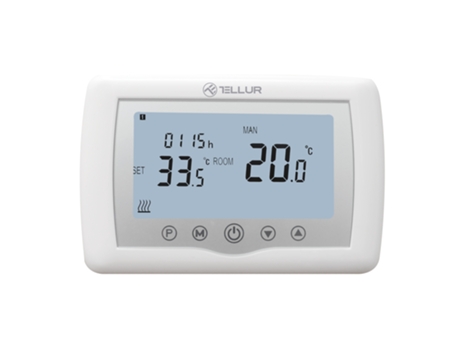Termostato Tellur Smart WiFi, Calefacción central, blanco