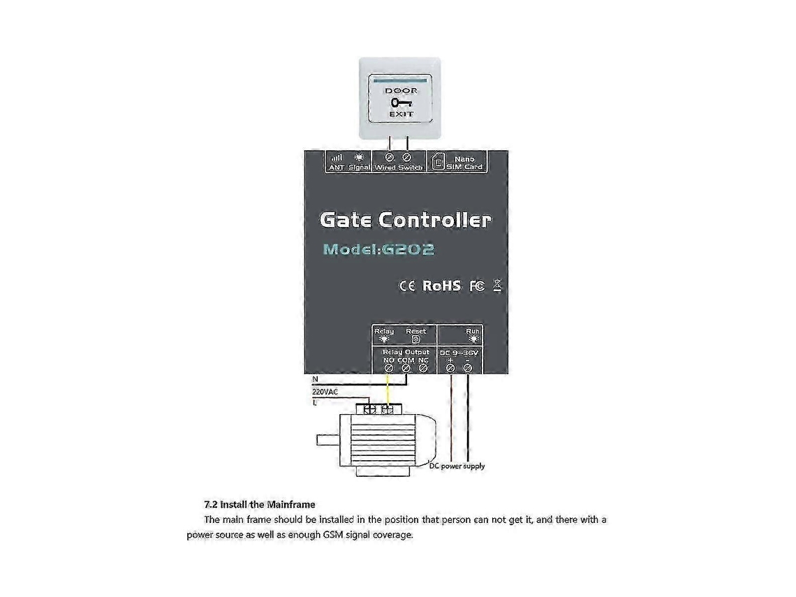 Control remoto para portón eléctrico GSM 4G con relé único 850/9 V Ayotoyvayotoy