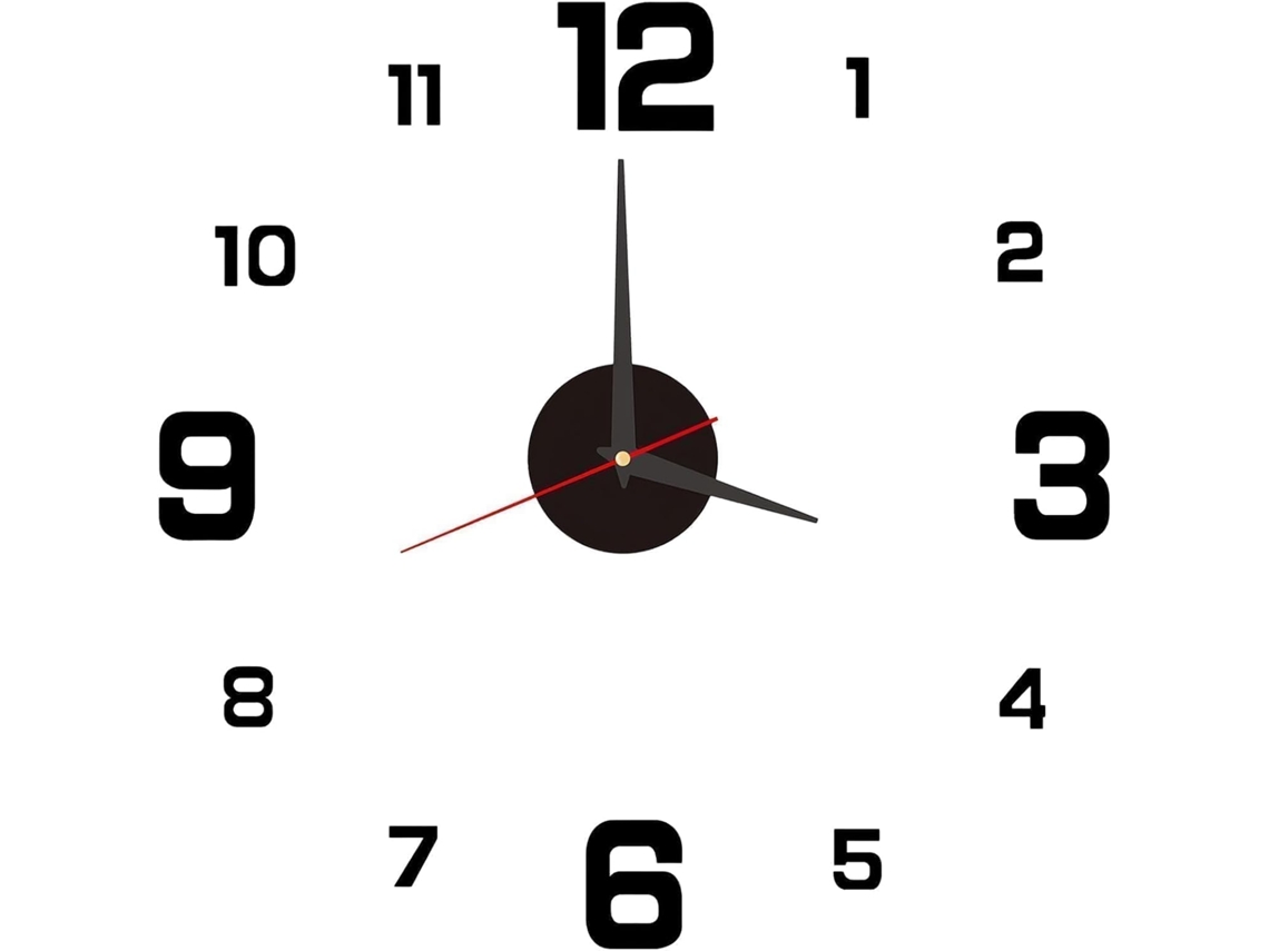Nueva pegatina de pared Gbultr de 50 cm, pegatina de pared grande de 40 cm, reloj de pared de cocina DIY, estilo 3D moderno con pegatinas de números para