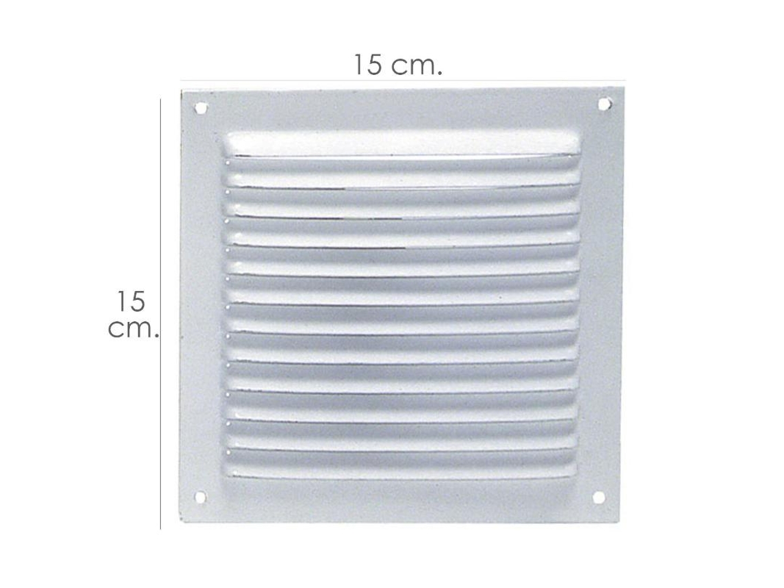Rejilla Ventilación Atornillar 15x15 cm Blanca Lacada WOLFPACK LINEA PROFESIONAL