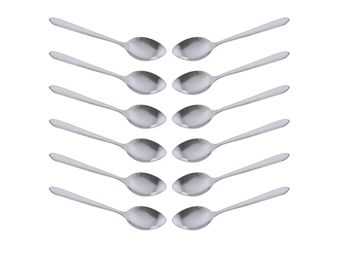 MEOIRUERY Juego de 12 Cucharas de Té, Cucharas de Acero Inoxidable, Cuchara para Helado, Cucharas para Mezclar Cóctel de Acero Inoxidable Briout