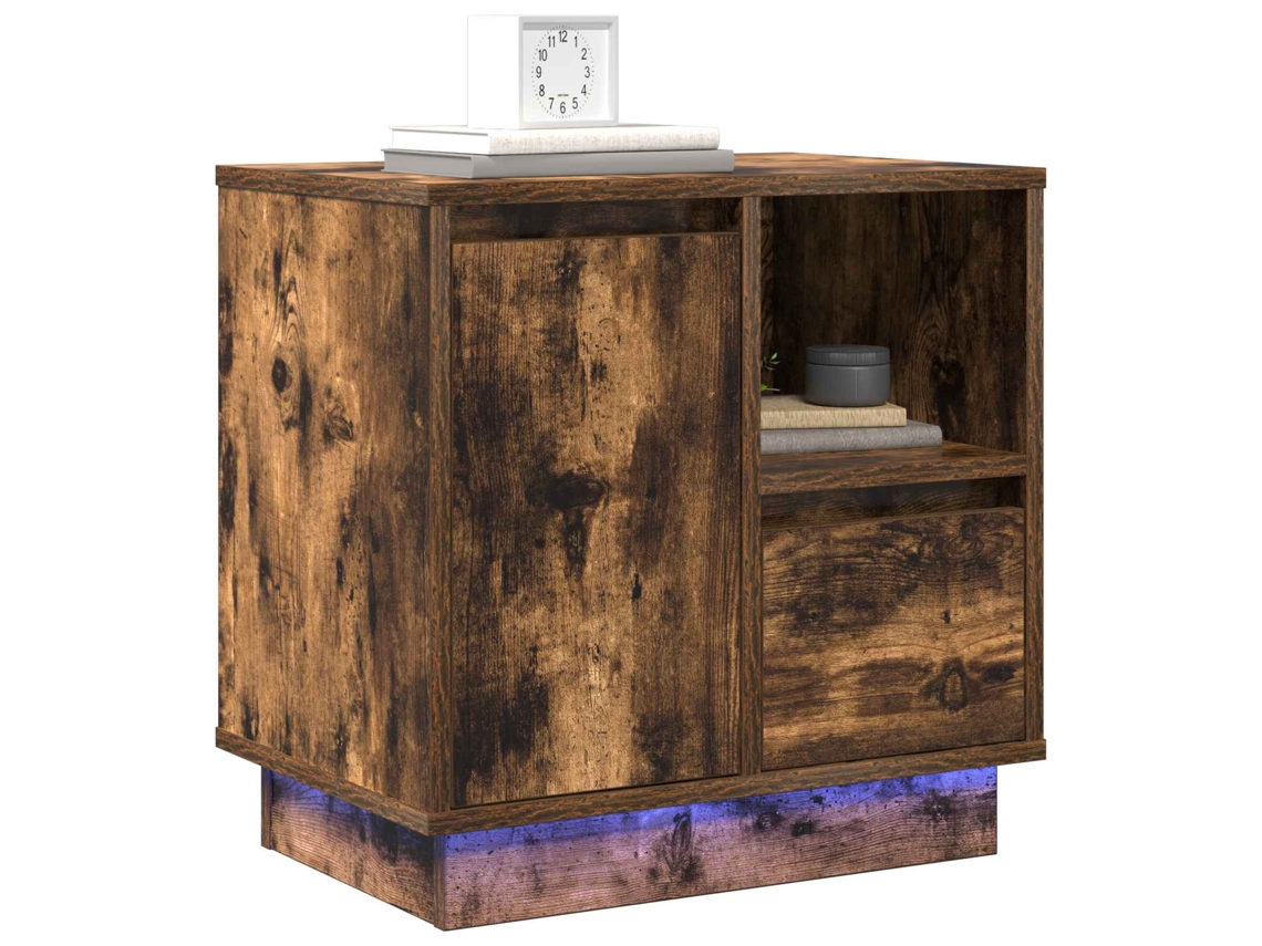 Maison Exclusive - Armario De Noche 2 Pcs Roble Ahumado 50 X 34,5 X 50 Cm.