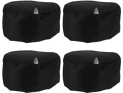 Juego De 4 Gorros De Chef Unisex Negros De Malla Transpirable, Talla Ajustable.