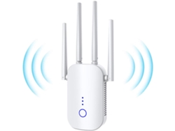 Amplificador de señal Wifi inalámbrico, extensor de rango Wifi de 1200 Mbps, repetidor Wifi de banda dual de 2,4 GHz/5 GHz, 100-240 V (blanco)