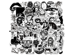 50 Pegatinas Góticas, Estilo Punk Satánico, Con Patrones De Calaveras Terroríficas
