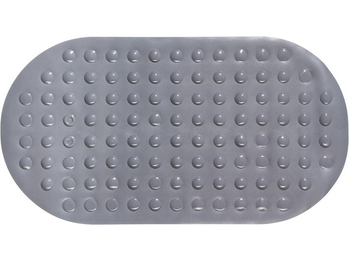 Colchoneta de Ducha Antideslizante BASIC & CO Ovalado Gris Pvc 68X37Cm