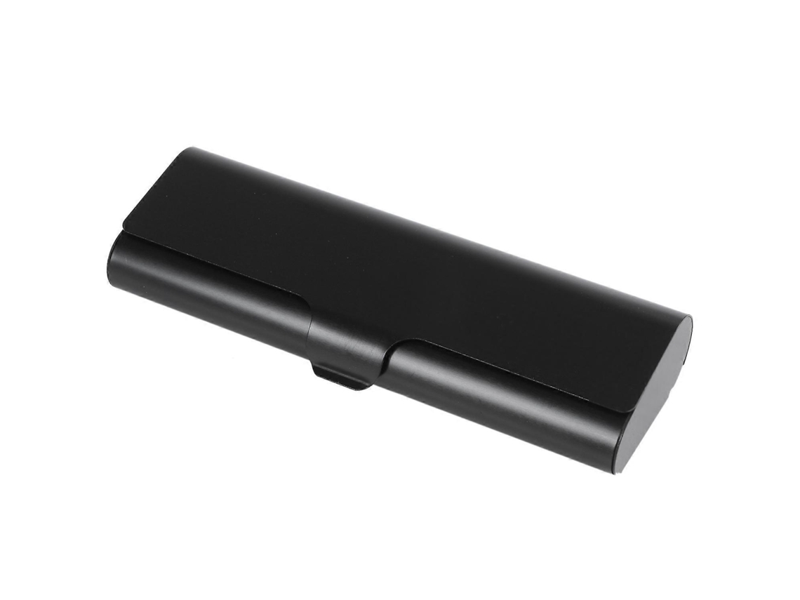 Estojo fino e rígido de metal para óculos de leitura, protetor, durável e prático, preto.