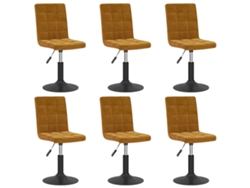 Maison Exclusive - Sillas De Comedor Giratorias 6 Uds Terciopelo Marrón