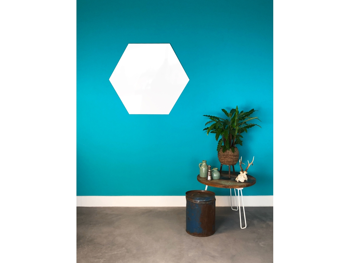 Pizarra Blanca IVOL sin borde Hexágono 100 cm magnética