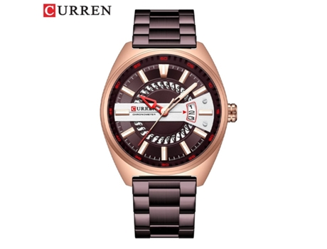 Relojes para Hombre Relojes de Pulsera de Cuarzo con Calendario Reloj de Acero Inoxidable Resistente al Agua para Hombres-Café de Concha Rosa VEANXIN