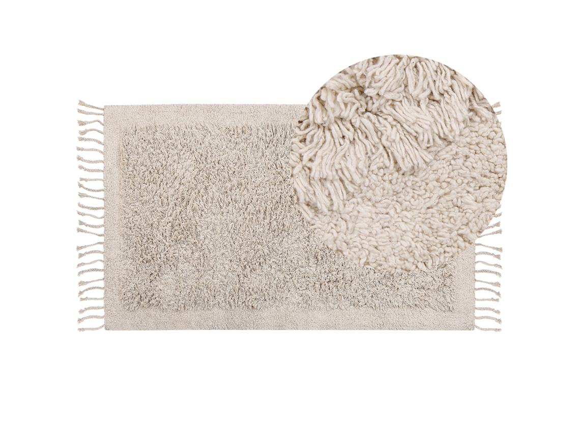 Alfombra BELIANI Bitlis de Algodón Beige 80x150