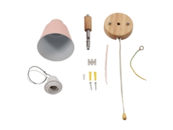Lámpara de pared rosa macaron 2026 con base de madera para dormitorio, sala de estar, oficina, ahorra espacio, 100-240 V