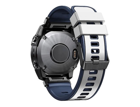 Correa para Garmin Fenix 7 22 mm Tela Lisa Correa de Reloj de Silicona de liberación rápida de Dos Colores Blanco Azul VENISYMLIS