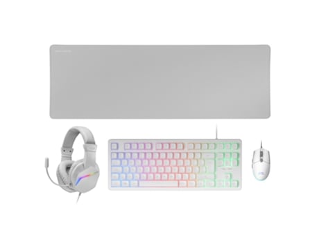 Combo MARS GAMING MCP-RGB3Blanco Teclado FRGBBlanco Ratón RGB Flow 3200 DPIBlanco Auriculares Over-Ear RGB y Alfombrilla XXLBlanco BlancoBlanco Idi...