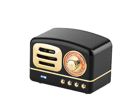 Altavoz estéreo Bluetooth portátil Altavoz retro inalámbrico retro con graves mejorados con ranura para tarjeta TF, color negro BISBISOUS