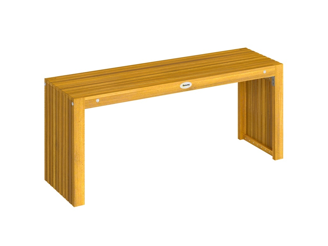 Banco De Jardín De Madera, 2 Plazas, Asiento De Listones, 110 Cm, 240 Kg, Patio, Balcón, Parque Natural.
