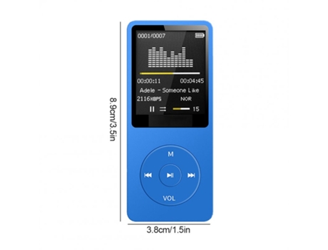 Lector MP3 Bluetooth Lossless Portable External Fm Radio Ultrathin Student Recorder Royal Blue 4Gb