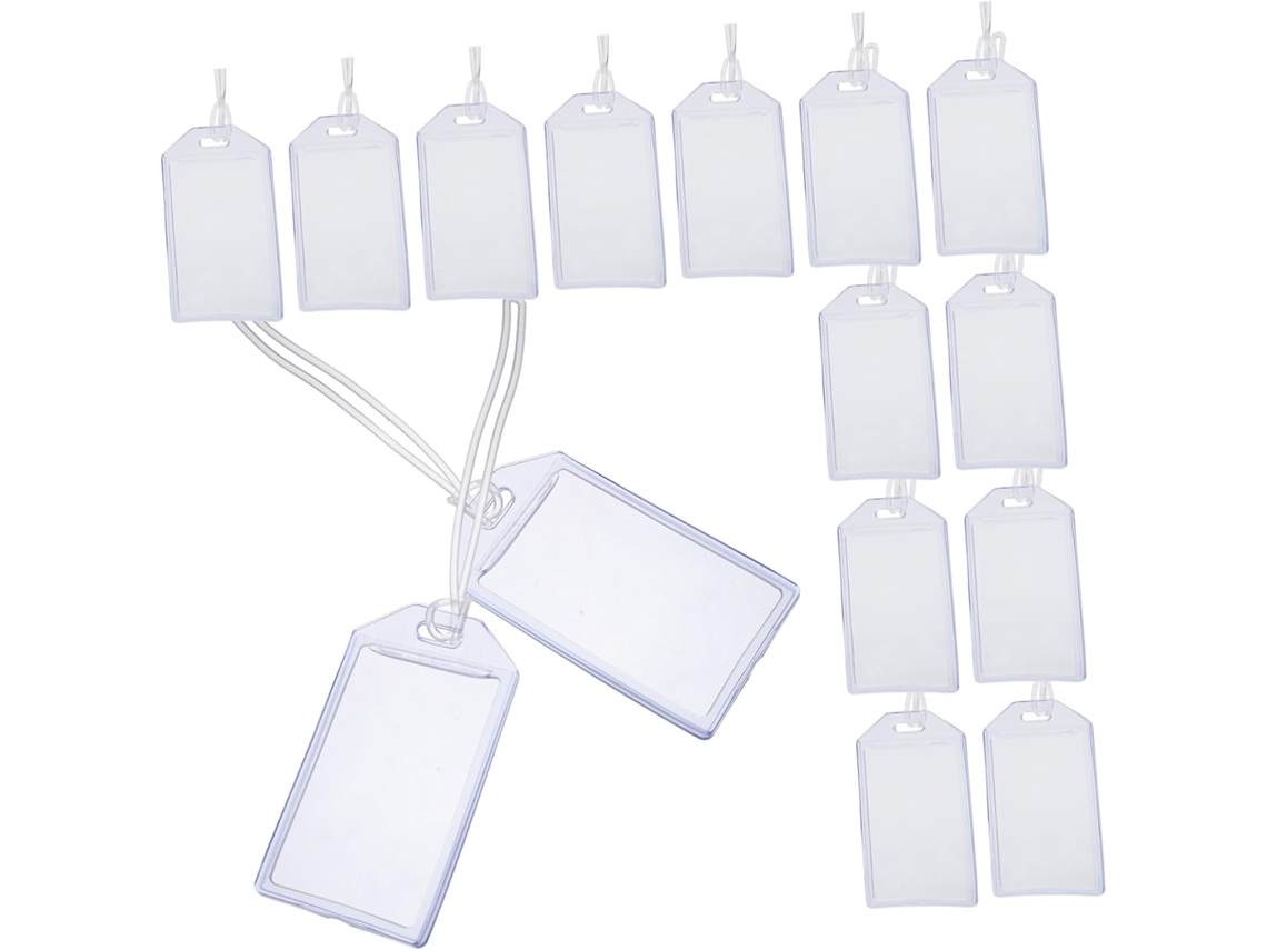 Portatarjetas De Identificación Para Equipaje De Pvc Transparente, Paquete De 16 Unidades, Ligeros Y Delgados, Resistentes Al Agua.