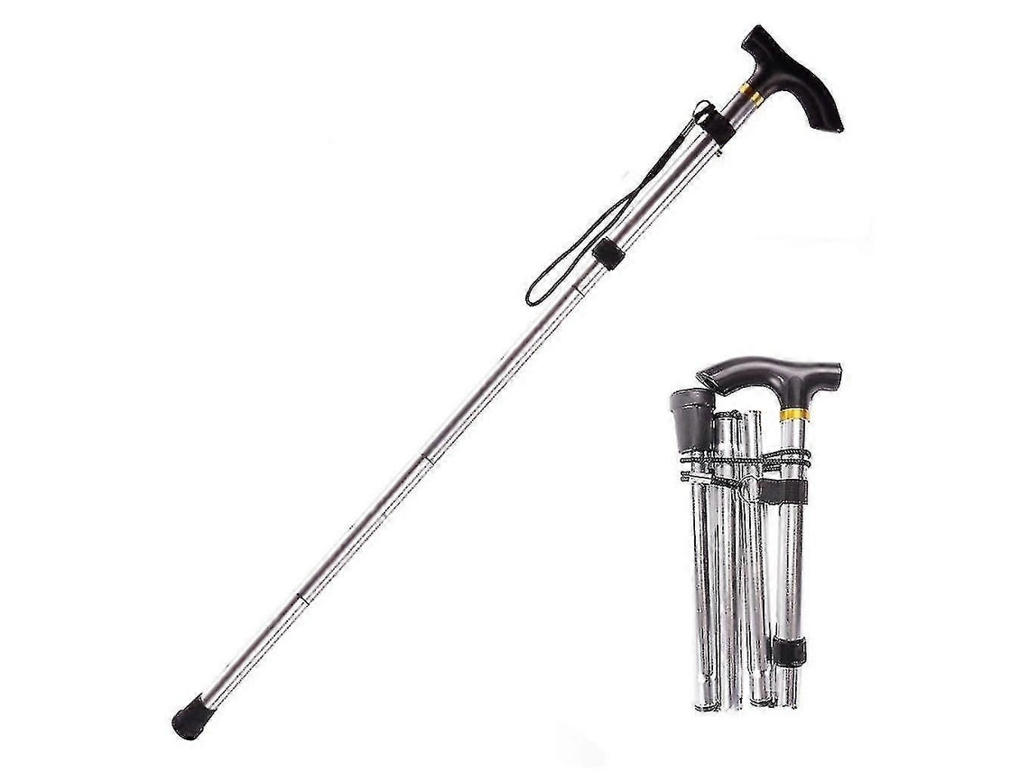 Bastón plegable ajustable con base para senderismo, trekking y otros deportes. Fabricado en aleación de aluminio. 1 unidad. Bastón de alta calidad.