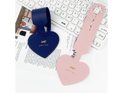 Etiqueta para equipaje de piel sintética, apta para maletas y bolsos (2 unidades) Rosa/Azul Hexinyigjly