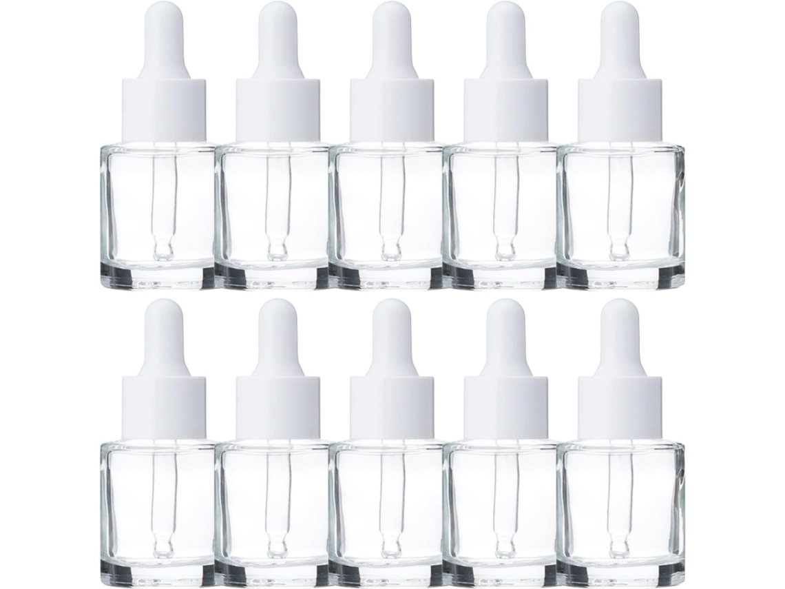 Frascos Conta-gotas De Vidro Ciieeo Para Controle De Dosagem, Pacote Com 10 Unidades De 20 Ml Com Pipeta.
